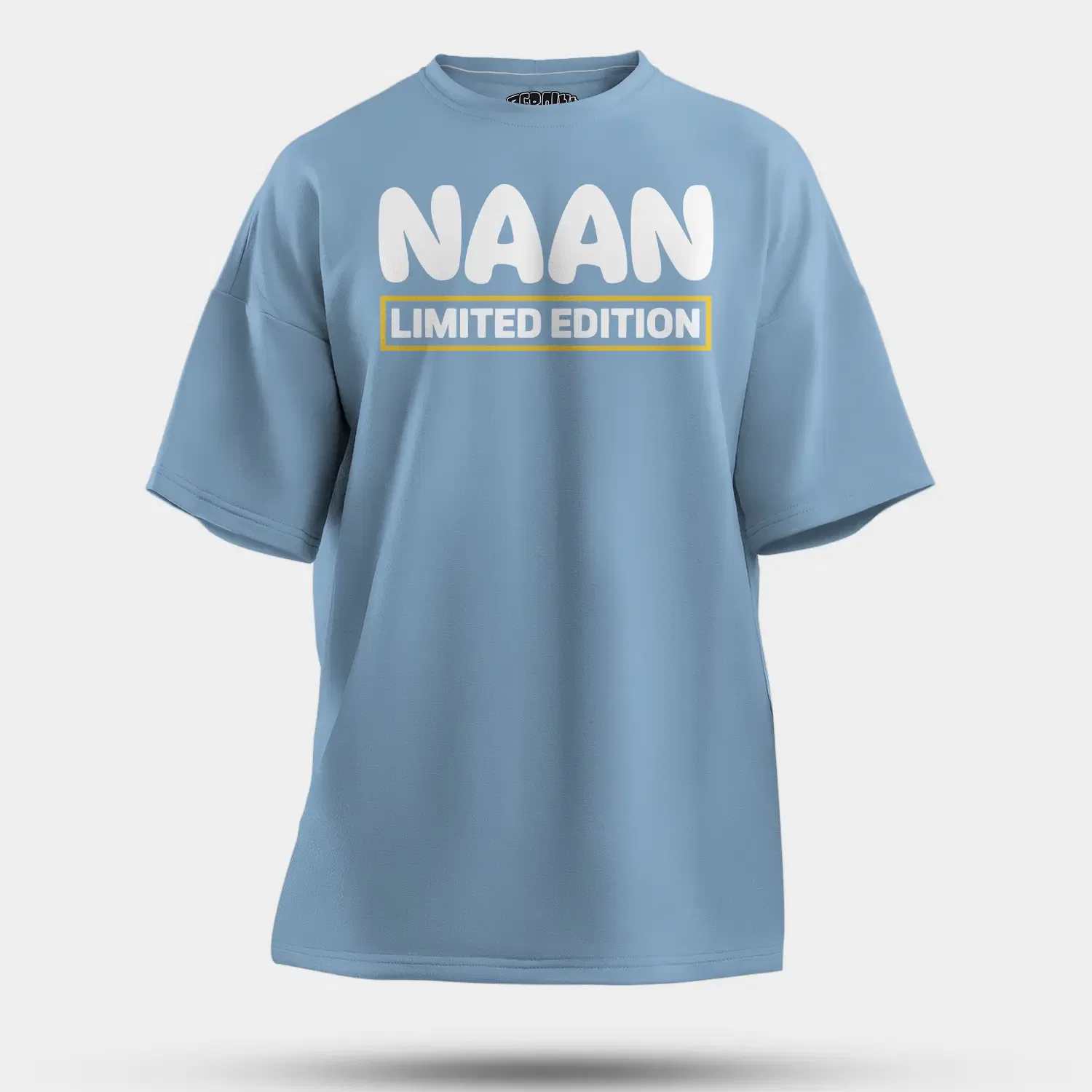 Naan Limited Edition Men/Unisex Oversized T-Shirt in Baby Blue Color