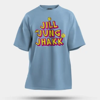 Jill Jung Jhakk Men/Unisex Oversized T-Shirt in Baby Blue Color