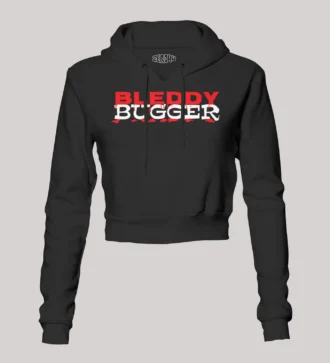 Bleddy Bugger Women's Crop Hoodies in Black Color