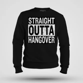 Straight Outta Hangover Men/Unisex Sweatshirt in Black Color