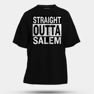 Straight Outta Salem Men/Unisex Oversized T-Shirt in Black Color