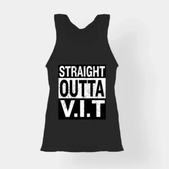 Straight Outta Vit Women's Tank Top in Black Color