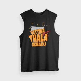 Vettina Thala Yenaku Men/Unisex Tank Top in Black Color