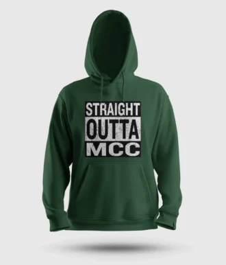 Straight Outta Mcc Men/Unisex Hoodie in Bottle Green Color
