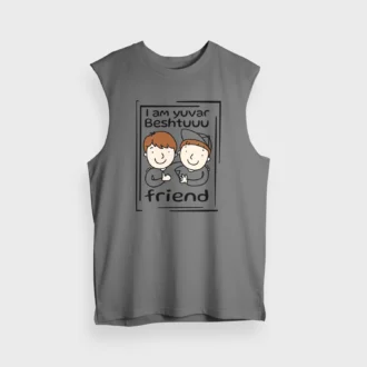 Iam Yuvar Best Friend Men/Unisex Tank Top in Charcoal Melange Color