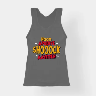 Naan Apudiye Shoooock Aayitten Women's Tank Top in Charcoal Melange Color