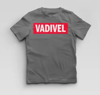 Vadivel Boys Round Neck T-Shirt in Charcoal Melange Color