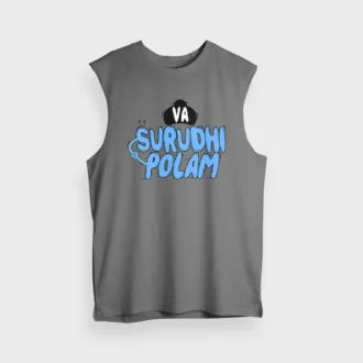 Va Surudhi Polam Men/Unisex Tank Top in Charcoal Melange Color