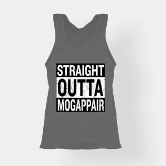 Straight Outta Mogappair Women's Tank Top in Charcoal Melange Color