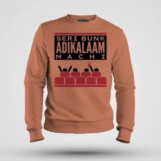Seri Bunk Adikalaam Machi Men/Unisex Sweatshirt in Coral Color