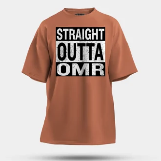 Straight Outta Omr Men/Unisex Oversized T-Shirt in Coral Color
