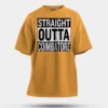 Straight Outta Coimbatore Men/Unisex Oversized T-Shirt in Golden Yellow Color