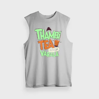 Thambi Tea Innum Varala Men/Unisex Tank Top in Grey Melange Color