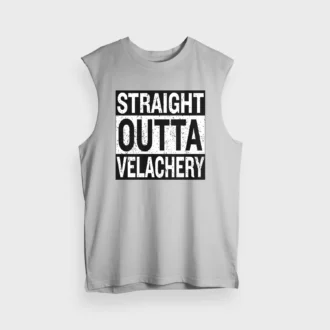 Straight Outta Velachery Men/Unisex Tank Top in Grey Melange Color