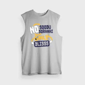 No Soodu No Soranai Only Blissssssss Men/Unisex Tank Top in Grey Melange Color