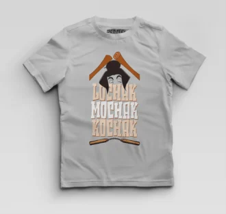 Lochak Mochak Kochak Boys Round Neck T-Shirt in Grey Melange Color