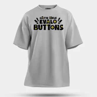 Satte Mele Evalo Buttons Men/Unisex Oversized T-Shirt in Grey Melange Color