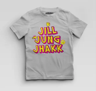 Jill Jung Jhakk Boys Round Neck T-Shirt in Grey Melange Color