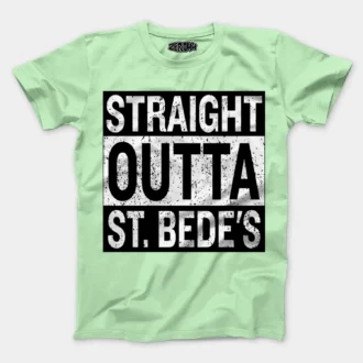 Straight Outta St. Bedes Men/Unisex T-Shirt in Jade Color