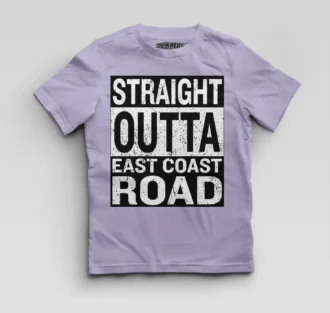 Straight Outta Ecr Boys Round Neck T-Shirt in Lavender Color