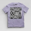 Straight Outta Pondy Boys Round Neck T-Shirt in Lavender Color