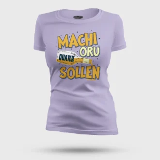 Machi Oru Quater Sollen Women's T-Shirt in Lavender Color