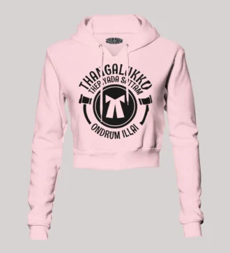 Thangalukku Theriyada Sattam Ondrum Illai Women's Crop Hoodies in Light Baby Pink Color