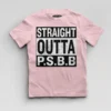 Straight Outta Psbb Boys Round Neck T-Shirt in Light Baby Pink Color