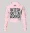 Straight Outta Triplicane Women's Crop Hoodies in Light Baby Pink Color
