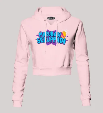 Marubadi Seruppadi Women's Crop Hoodies in Light Baby Pink Color