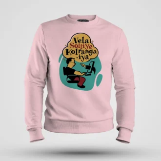 Vela Soliye Kolrangaiya Men/Unisex Sweatshirt in Light Baby Pink Color