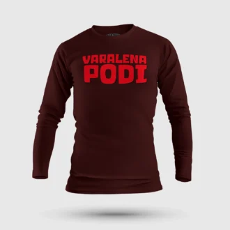 Varalena Podi Men/Unisex Long Sleeve T-Shirt in Maroon Color