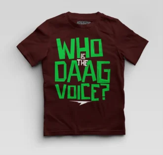 Who Is The Daag Voice Boys Round Neck T-Shirt in Maroon Color