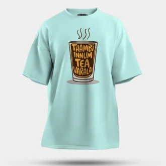 Thambi Innum Tea Varala Men/Unisex Oversized T-Shirt in Mint Color
