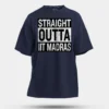 Straight Outta Iit Madras Men/Unisex Oversized T-Shirt in Navy Blue Color
