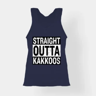 Straight Outta Kakkoos Women's Tank Top in Navy Blue Color