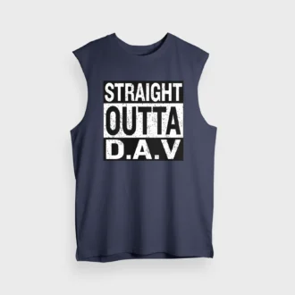 Straight Outta Dav Men/Unisex Tank Top in Navy Blue Color
