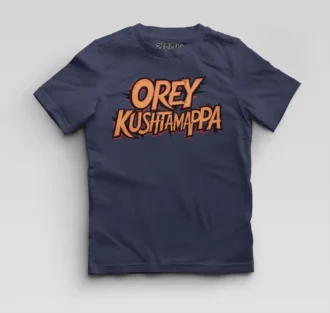 Ore Kushtamappa Boys Round Neck T-Shirt in Navy Blue Color