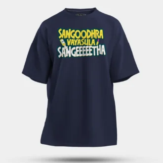 Sangoodhara Vayasula Sangeeetha Men/Unisex Oversized T-Shirt in Navy Blue Color
