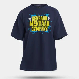 Kekraan Mekraan Company Men/Unisex Oversized T-Shirt in Navy Blue Color