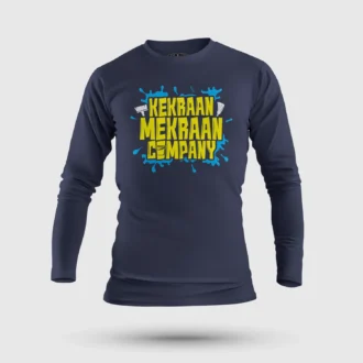 Kekraan Mekraan Company Men/Unisex Long Sleeve T-Shirt in Navy Blue Color