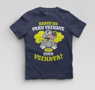 Naayu Ku Peru Vachaye Soru Vachaye Boys Round Neck T-Shirt in Navy Blue Color