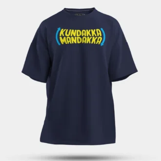 Kundakka Mandakka Men/Unisex Oversized T-Shirt in Navy Blue Color