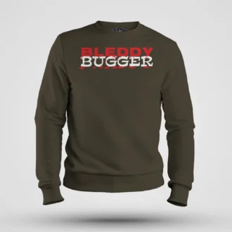 Bleddy Bugger Men/Unisex Sweatshirt in Olive Green Color