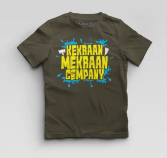 Kekraan Mekraan Company Boys Round Neck T-Shirt in Olive Green Color