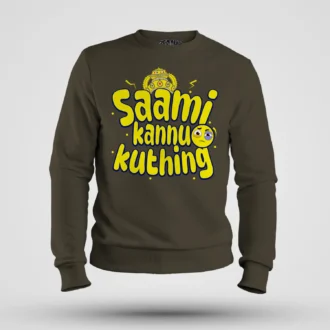Saami Kannu Kuthing Men/Unisex Sweatshirt in Olive Green Color