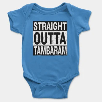 Straight Outta Tambaram Onesie/Romper in Orchid Blue Color