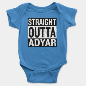 Straight Outta Adyar Onesie/Romper in Orchid Blue Color