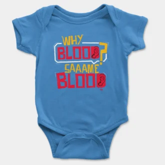 Why Blood Same Blood Onesie/Romper in Orchid Blue Color