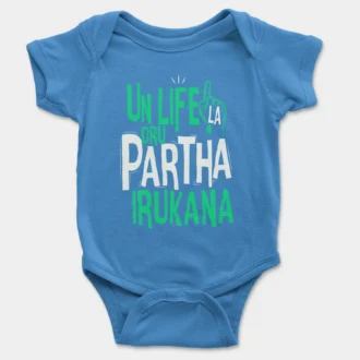 Un Life La Oru Partha Irukana Onesie/Romper in Orchid Blue Color